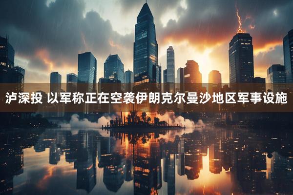 泸深投 以军称正在空袭伊朗克尔曼沙地区军事设施